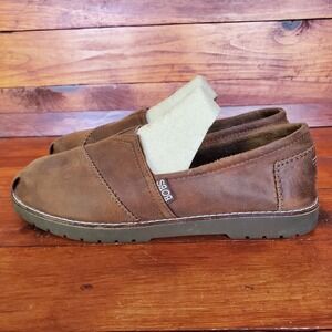 Skechers BOBS Chill Lugs Shoes Women 9.5‎ Brown Urban Spell Slip On SN 113352